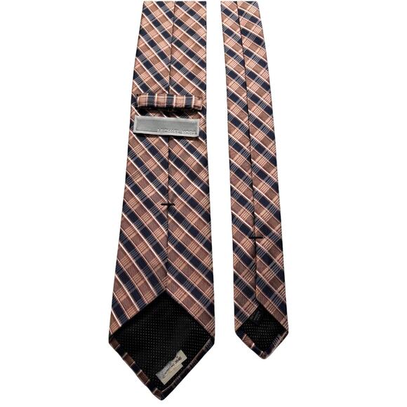 MICHAEL KORS Vintage‎ 100% Silk Necktie Designer Plaid Orange W3.25 L53 (212) - Picture 2 of 4